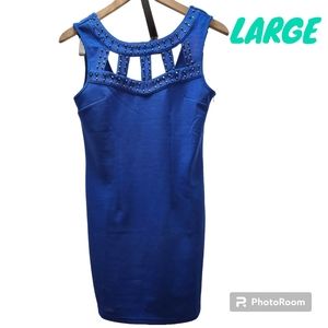 Love Chelsey bodycon cutout bandage dress studded Knee Length women large
